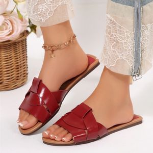 2025 Babouches in pelle classica da <span class=keywords><strong>donna</strong></span> pantofole piatte alla <span class=keywords><strong>moda</strong></span> <span class=keywords><strong>sandali</strong></span> da spiaggia estivi da esterno da <span class=keywords><strong>donna</strong></span> scivola pantofole - Product Image 6