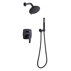 Nord America vendita calda <span class=keywords><strong>bagno</strong></span> doccia rubinetto acqua calda fredda fornita opaca nero ottone <span class=keywords><strong>In</strong></span>-parete <span class=keywords><strong>Set</strong></span> miscelatore doccia - Product Image 2