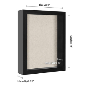 أسود الظل إطار صندوق مع لينة الكتان المنزل الجدار شنقا صندوق خشبي الظل - Product Image 2