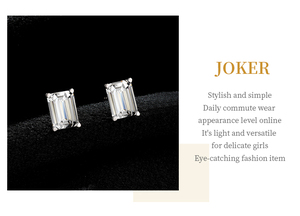 Alice s925 स्टर्लिंग चांदी के स्टड बड़े गहने जिरकॉन महिला स्टड वर्ग डिजाइन - Product Image 5