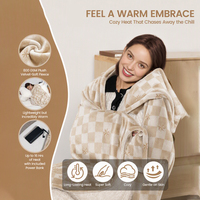 Manta Térmica Recargable con Batería, Manta Eléctrica Inalámbrica de Felpa Suave para Camping, Viajes, Invierno, Venta al Por Mayor OEM