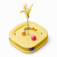 Jouet interactif automatique pour chat, distributeur de friandises, labyrinthe avec clochettes et plumes, pour l'auto-entretenissement et la lutte contre l'ennui, en plastique, emballé