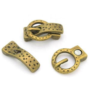 Fermoir plat en alliage argent antique et bronze antique pour bracelet en cuir, fabrication de bijoux, modèle <span class=keywords><strong>Jadear</strong></span> 241015 - Product Image 3