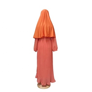 Vêtements ethniques islamiques traditionnels filles en mousseline de soie coton enfants Style Abaya Hijab robe pour filles modeste Khimar Abaya - Product Image 4