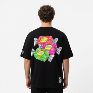 <b>Men's</b> <b>Black</b> Formal T-Shirt Solid <b>Turtleneck</b> Short Sleeve 100% Cotton Jersey Silk Screen Printed Eco-Friendly & Breathable - Product Image 6