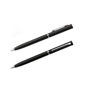 Promotional Black Slim Twist Metal Ballpoint <b>Pen</b> With Writing Blue or Black <b>Refill</b> Custom Logo for Hotel Office Printing - Product Image 2