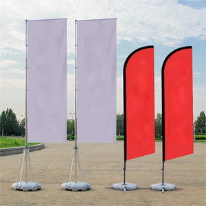 Custom Outdoor Flying Wind Polyester Feather Flag with Stand Heat Sublimation Printing Promotional Flags & Banners