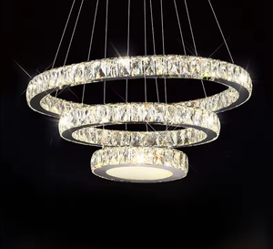 Zeal Lighting Meilleure vente Moderne K9 62W éclairage en acier inoxydable chrome lumière LED lustre en cristal - Product Image 2