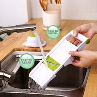 Nieuwe handmatige mandoline-snijder - verstelbare groente-/fruit-snijder voor courgettes, friet/wafels, julienne-snijder, rasp voor knoflook