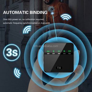 TNH-Micrófono de Solapa Inalámbrico, Micrófono de Grabación Portátil con Cancelación de Ruido, Bluetooth, Transmisión en Vlog en Vivo, 2, 1, 2, 2, 1, 2 - Product Image 4