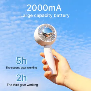 Mini Handheld USB Powered Plastic Fan Portable Air Cooling Device With KC Battery Charge Eltric Spray Ice Pack Hand Fan