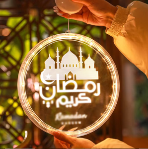 Ramadan Eid Led Lumières Décoratives Étoiles Lune Suspendus Ventouse Lumières Musulman Islam Moyen-Orient Mubarak Vacances Fée Fenêtre Disque - Product Image 4