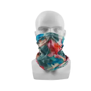 मुलायम शांत कपड़े 4 रास्ता खिंचाव गर्दन पट्टियां अनुकूलित प्रिंट डिजाइन खेल बन्दना मुखौटा