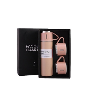 Double Wall Stainless Steel Vacuum Flask Water <b>Bottle</b> Set with Three Cups Personalized Thermal Mug <b>Thermos</b> - Product Image 1