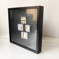 Boîte à billets 40x40cm, profondeur 5cm, cadre noir, boîtes carrées, cadres noirs 35x35cm