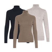 Chandail à col roulé en laine de haute qualité OEM à manches longues et coupe ajustée pour femmes chandails à col roulé décontractés personnalisés pour femmes