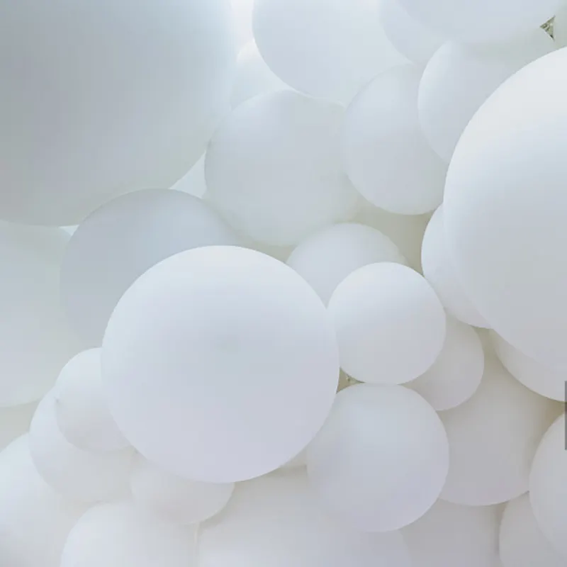 5 "10" 12 "18" 36 " Matte White Balloons Round Art Shape Wedding Decoration Birthday Party Supplies Latex Balloons Helium Ball