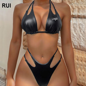 RUIQUWIN vente en gros femmes de haute qualité cordon maillot de bain ensemble personnalisé Sexy dos nu plage Bikini - Product Image 1