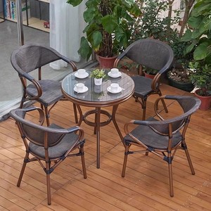 Balcone all'aperto per il tempo libero <span class=keywords><strong>tavolo</strong></span> e sedie per la caffetteria all'aperto sedie in Rattan sedia rilassante - Product Image 5
