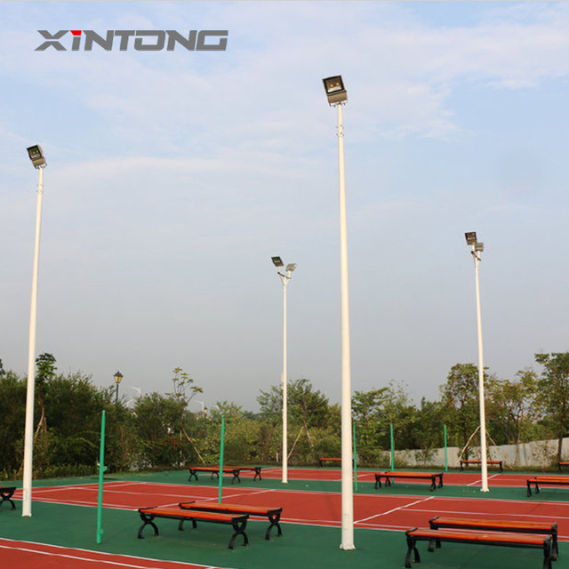 30 Meters Polygonal Steel Square Stadium High Mast Lighting Poles Telescopic CCTV Camera Mast Pole