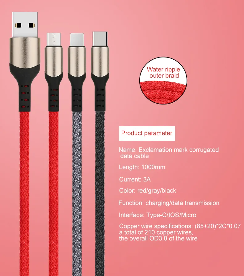 USB type C fast cable 3A charging quick charge charger cable to TYPE C carga rapida for Samsung Galaxy S10 QC 3.0 cell phone