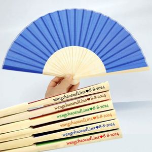 Éventail pliant portable en bambou et papier, sculpté et peint, motif d'art populaire, idéal pour les fêtes, festivals ou promotions - Product Image 5