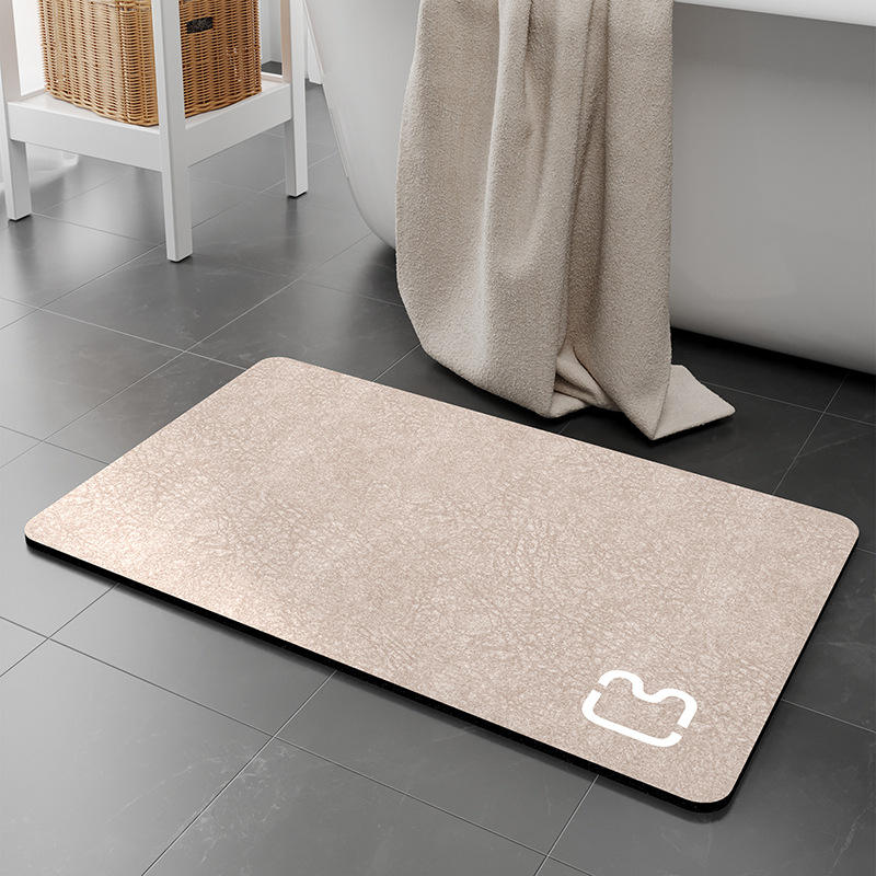 Tapis de bain en terre de diatomées nouvelle génération - tête de chat beige