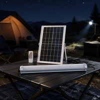 Lampu LED Solar Tri-Proof IP65 Tahan Air, Dapat Diredupkan, Model Tabung dengan Panel Surya Terpisah dan Remote Control 40W 100W untuk Gudang/Pergudangan