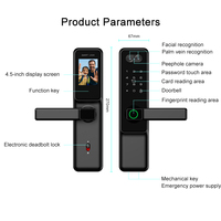 Cerradura Inteligente WiFi Tuya con Reconocimiento Facial, Cerradura Biométrica de Seguridad para Puerta, Huella Dactilar, Contraseña, Control por Aplicación WiFi, Cerradura Inteligente para Puerta
