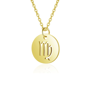Ledemanco-pendentif zodiaque pour femmes, collier à breloques rondes et creuses, bélier Scorpio Horoscope, vente en gros - Product Image 3