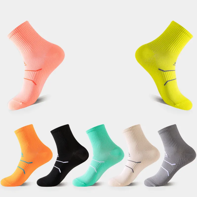 Calcetines deportivos de compresión de Bádminton de Color sólido a la moda de fabricante para hombre
