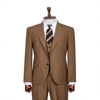 Ensemble gilet et costume gris pour homme, col mandarin, coupe droite, grande taille, anti-plis, en viscose et polyester peigné