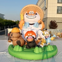 Ballon publicitaire gonflable géant personnalisé en tissu Oxford, en forme de marmotte, panda roux, raton laveur, tigre ou autres animaux, servant également de mascotte gonflable