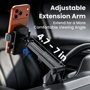 Support de téléphone pour voiture ESEEKGO CH-18 ABS avec ventouse et bras extensible, rotatif à 360 degrés, fixation à une touche, compatible avec les appareils de 4,7 à 7 pouces - Product Image 5