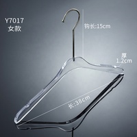 Cintres en acrylique transparent de luxe, fournis directement par l'usine, avec crochet métallique de 1,2 cm de large, écologiques et peu encombrants pour la garde-robe