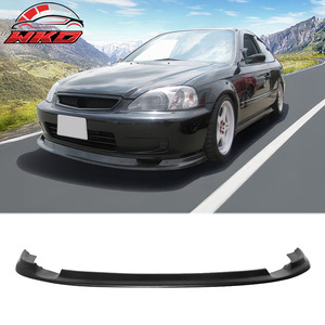 Fits for Honda Civic 1999-2000 FM Style Front Bumper Lip Unpainted Black - Product Image 1