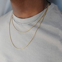 Collier ras du cou EMANCO en acier inoxydable, chaîne serpent, minimaliste, pour femme et homme, bijoux, cadeau pour mariage ou fête