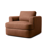 Stilvolles Leder L-U-förmiges Lounge-Sofa Modernes Couch-Set Plüschweiche Kissen Handgefertigter Umweltfreundlicher Wohnzimmer-Stil