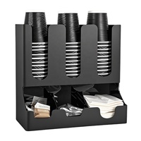 Café Accessoires Commercial En Acier Inoxydable En Plastique Tasse Couvercle Distributeur Café Lait Thé Magasins Bar Comptoir Organisateur 6 Grilles