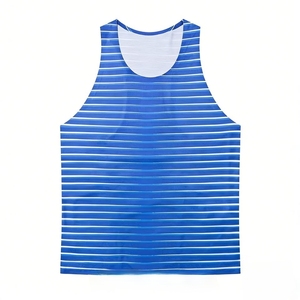 Débardeur polyvalent pour entraînement en extérieur, sans manches, rayé, sans couture, en tissu facile d'entretien, léger et doux pour la peau - Product Image 5