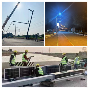 เสาโคมไฟกลางแจ้งทำจากเหล็กชุบสังกะสี3ม. 4ม. 5ม. 6ม. 8ม. 10ม. 12ม. 12ม. เสา LED พลังงานแสงอาทิตย์ - Product Image 6