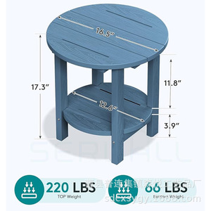 Conjunto de mesa y sillas de madera redondas para jardín, patio, terraza, villa, hotel, cafetería, estilo rústico. - Product Image 4