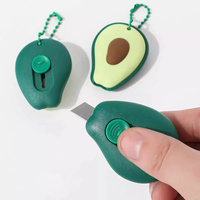 Couteau utilitaire portable en plastique GF pour ouvrir les colis express, lame métallique tranchante, mini-couteaux utilitaires avec trou de suspension
