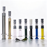 Leere 1ml Dünne Silberne Metall-Glasspritze mit Kolben 1 ml Lange Spritzen für Destillatöl