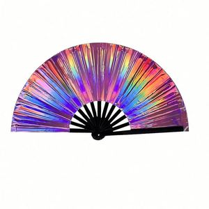 Abanicos Plegables de PVC de Color Sólido Personalizados para Decoración del Hogar, Bodas, Fiestas, Bailes de Verano, Artesanías de Plástico Hechas a Mano - Product Image 2