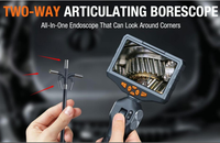 Endoscope articulé ANCEL MS50 avec écran IPS 5 pouces, 1080P, double objectif, 210° °   Sonde d'inspection de moteur automobile avec étanchéité IP67