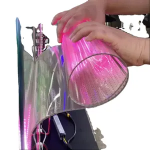 P6 풀 컬러 곡선 LED 비디오 월 초박형 투명 접착 LED 유리 실내 디스플레이 스크린