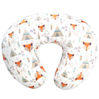 Oreiller d'allaitement pour bébé avec housse en coton lavable en machine, coussin de soutien pour l'alimentation du bébé pour maman, allaitement plus facile