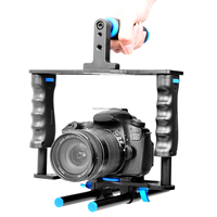 Kit de poignée de cage de caméra DSLR vidéo en alliage d'aluminium C2 avec montage à vis 1/4 "et 3/8" pour caméra vidéo, photographie, cinéma