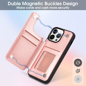 Fundas de Piel para Teléfono Móvil con Logotipo Personalizado, Funda Magnética Antigolpes con Tarjetero para iPhone 14 13 12 11 Pro Max - Product Image 5